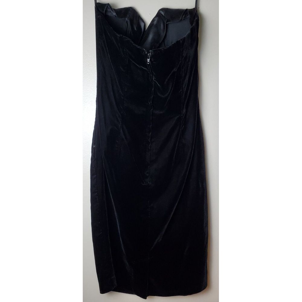 Scott Mcclintock Y2K Strapless Black Velvet Whimsigoth Prom Dress Dark Romantic - Picture 2 of 11